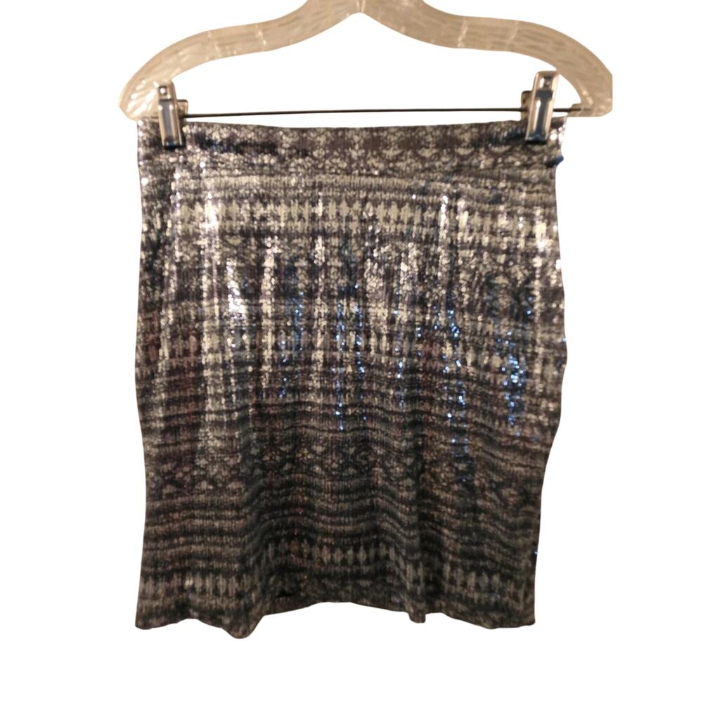 Vintage Y2K Charlotte Russe Black Sequin Mini Skirt New Years Eve Holiday Size M